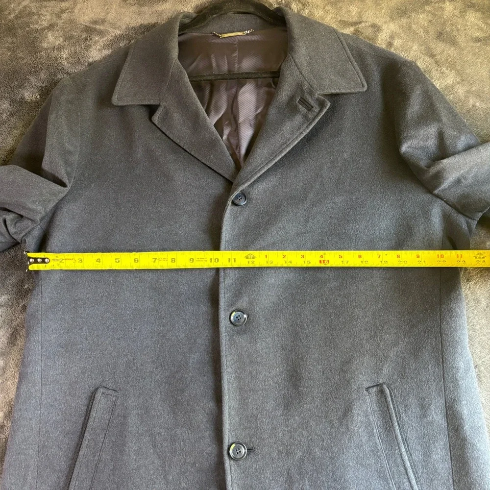 Ermenegildo Zegna Mens Wool Silk Car Coat Luxury Minimalist Fits XL Navy/Gray